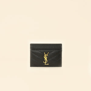 YSL Black Cassandre Matelasse Card Case