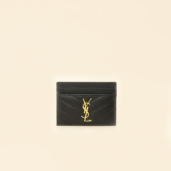 YSL Black Cassandre Matelasse Card Case-YSL-THE CLOSET
