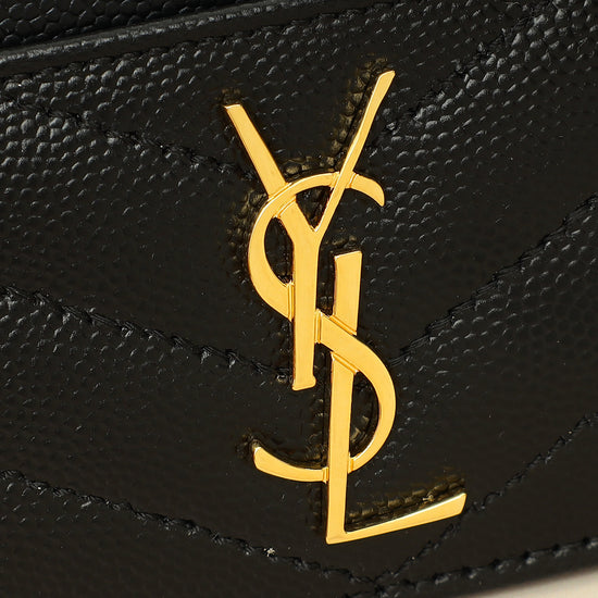 YSL Black Cassandre Matelasse Card Case-YSL-THE CLOSET