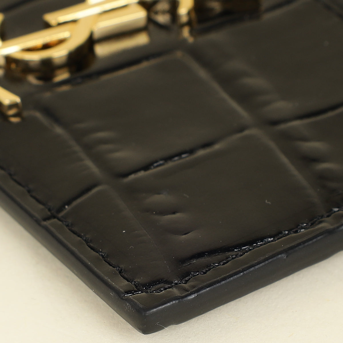 YSL Black Croco Embossed Cassandre Card Case-YSL-THE CLOSET