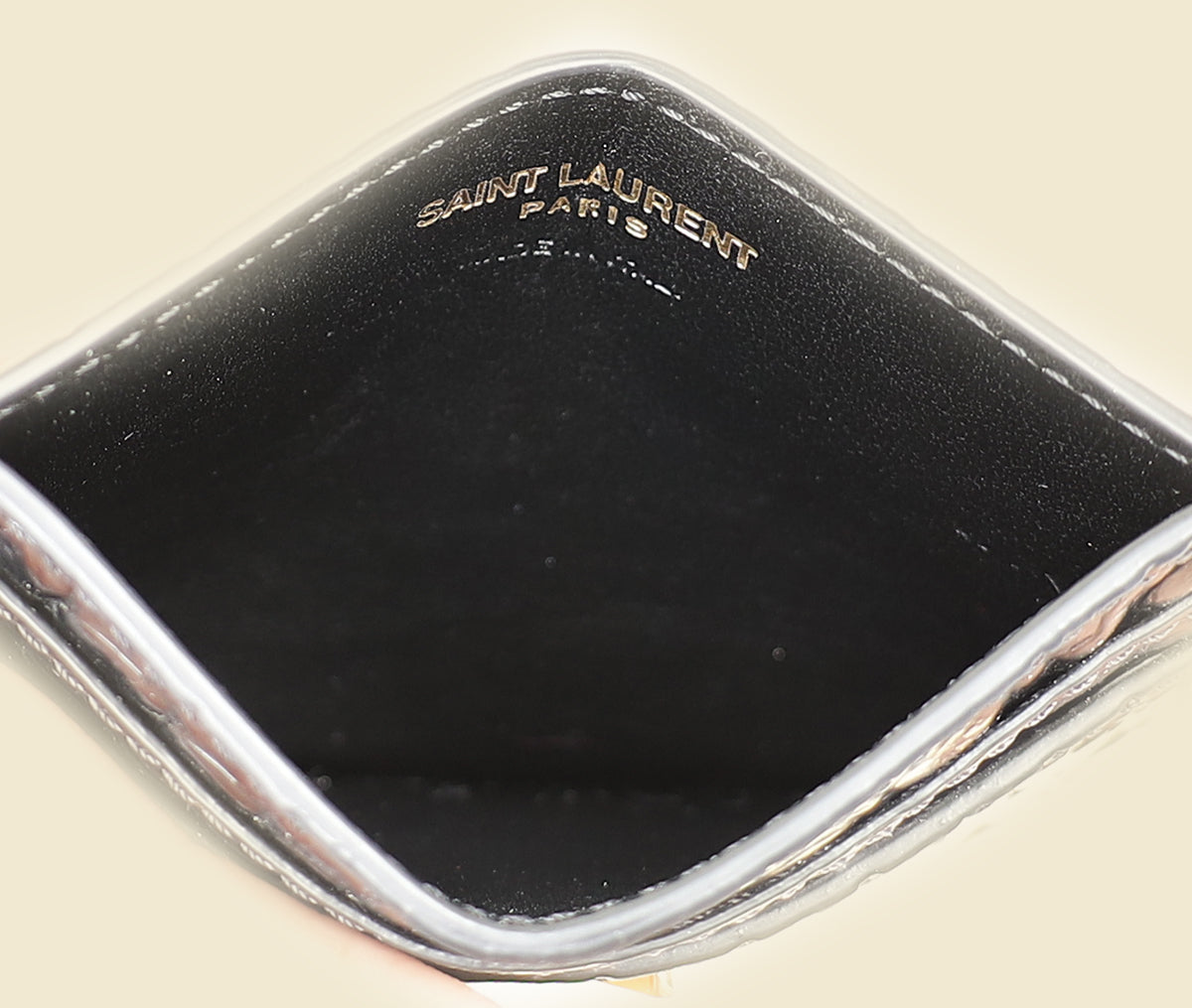 YSL Black Croco Embossed Cassandre Card Case-YSL-THE CLOSET