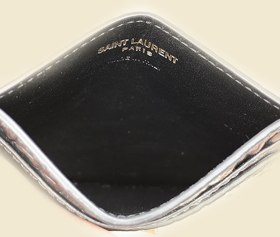 YSL Black Croco Embossed Cassandre Card Case-YSL-THE CLOSET