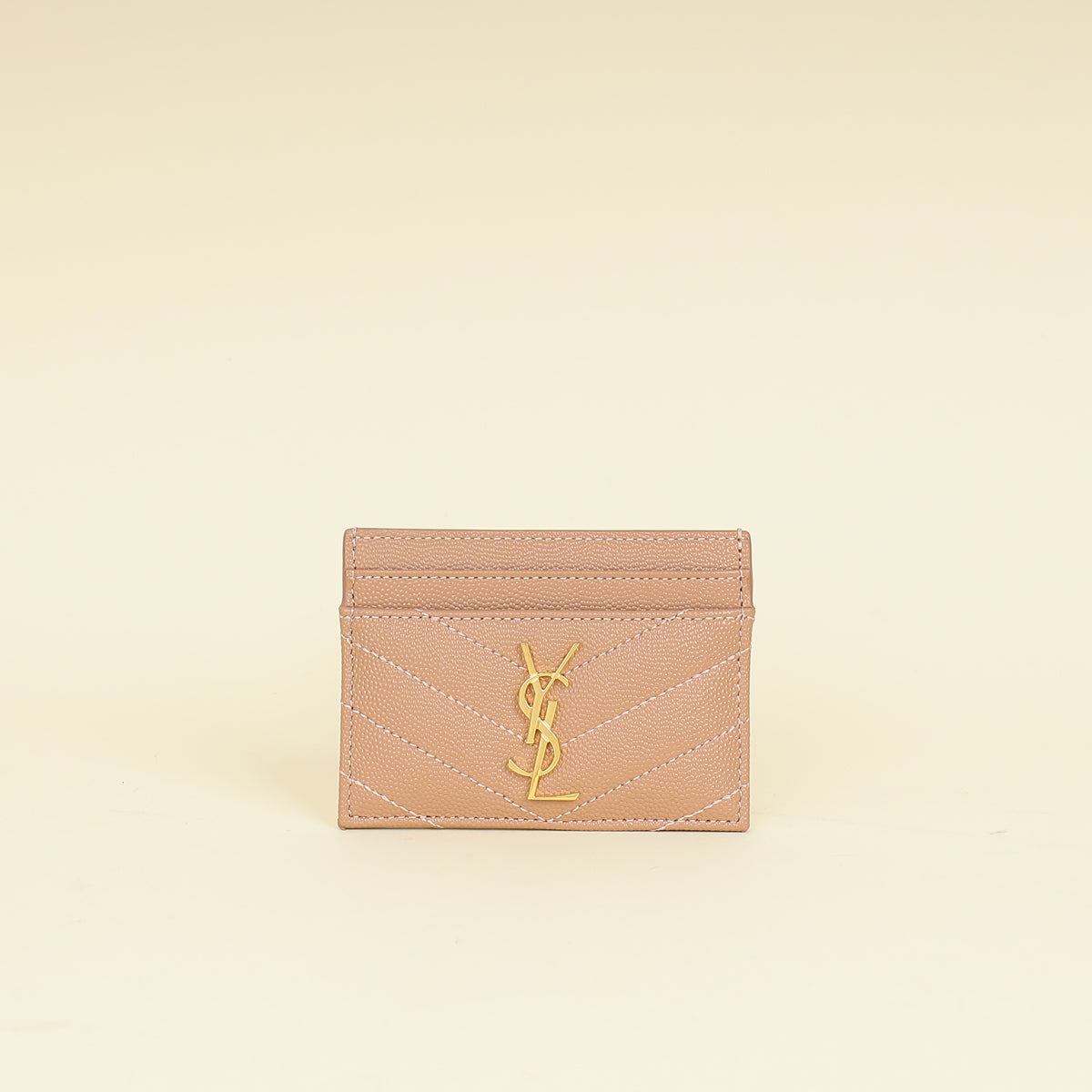 YSL Dust Rose Cassandre Matelasse Card Case-YSL-THE CLOSET