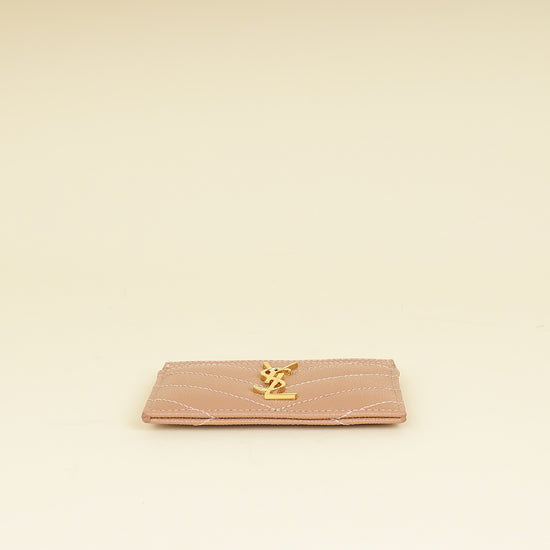 YSL Dust Rose Cassandre Matelasse Card Case-YSL-THE CLOSET