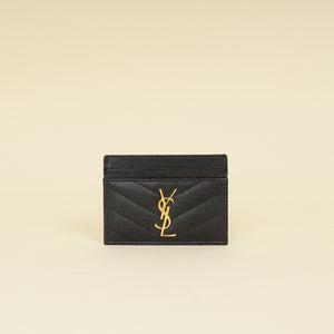 YSL Black Cassandre Matelasse Card Case