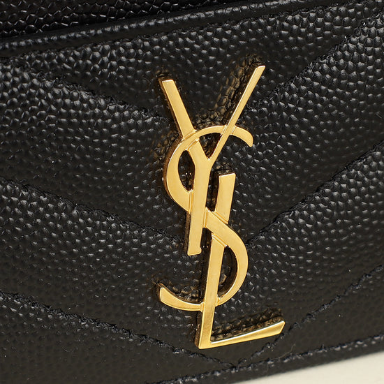 YSL Black Cassandre Matelasse Card Case-YSL-THE CLOSET