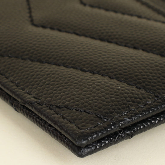 YSL Black Cassandre Matelasse Card Case-YSL-THE CLOSET