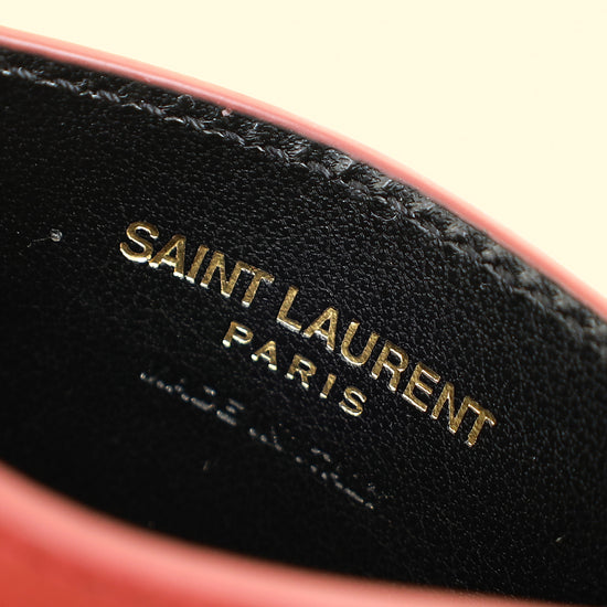 YSL Burgundy Cassandre Matelasse Card Case