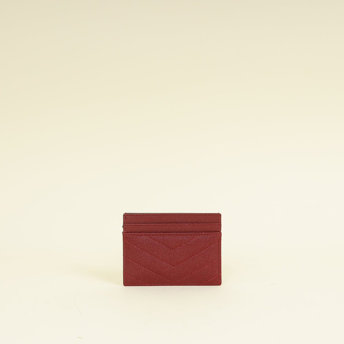 YSL Burgundy Cassandre Matelasse Card Case