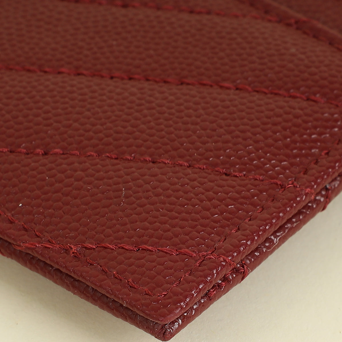 YSL Burgundy Cassandre Matelasse Card Case