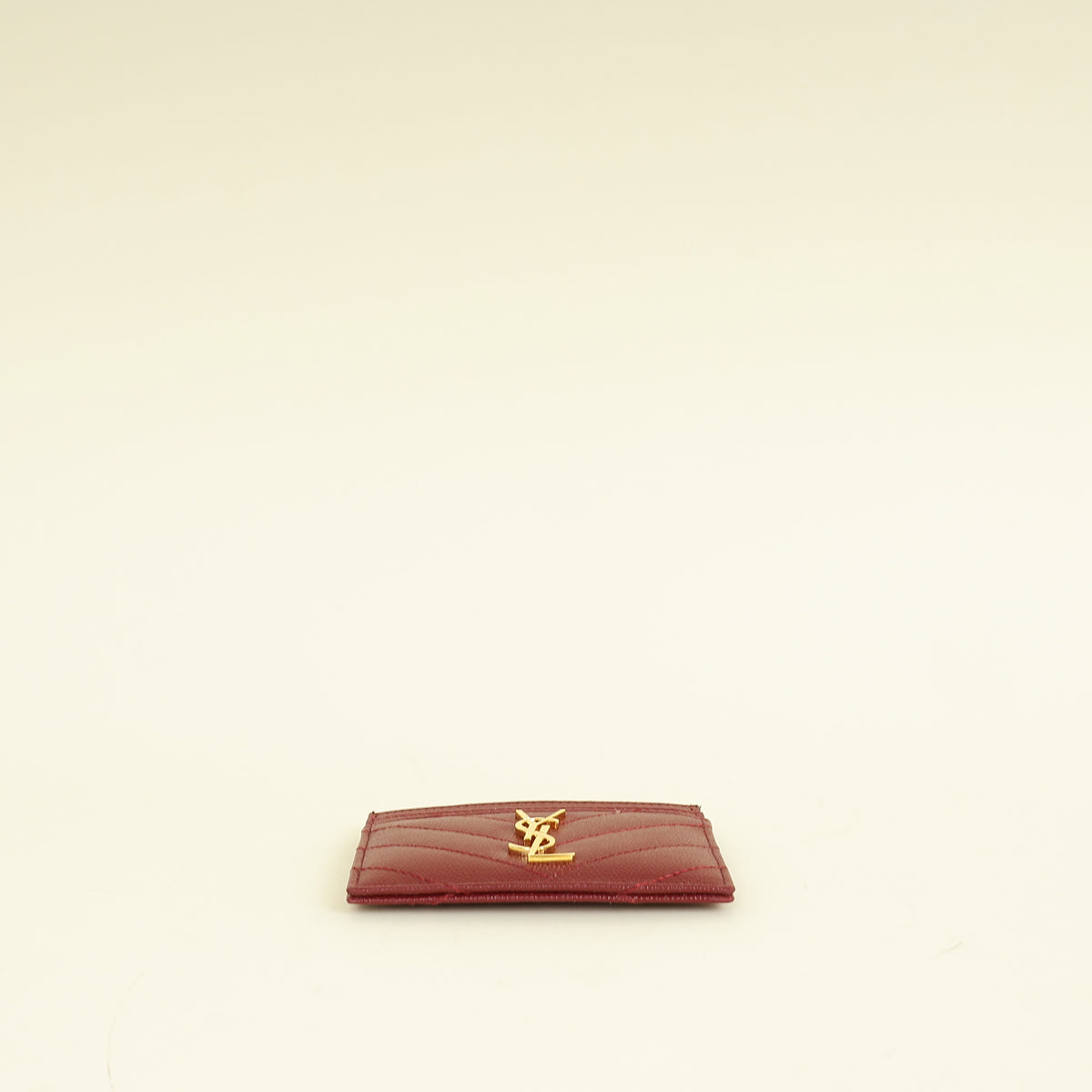 YSL Burgundy Cassandre Matelasse Card Case