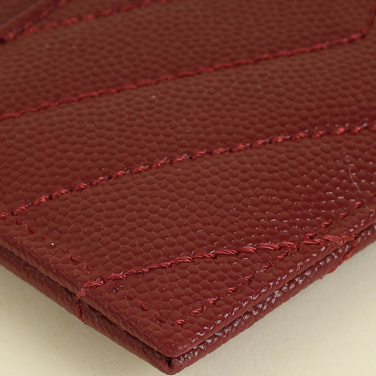 YSL Burgundy Cassandre Matelasse Card Case
