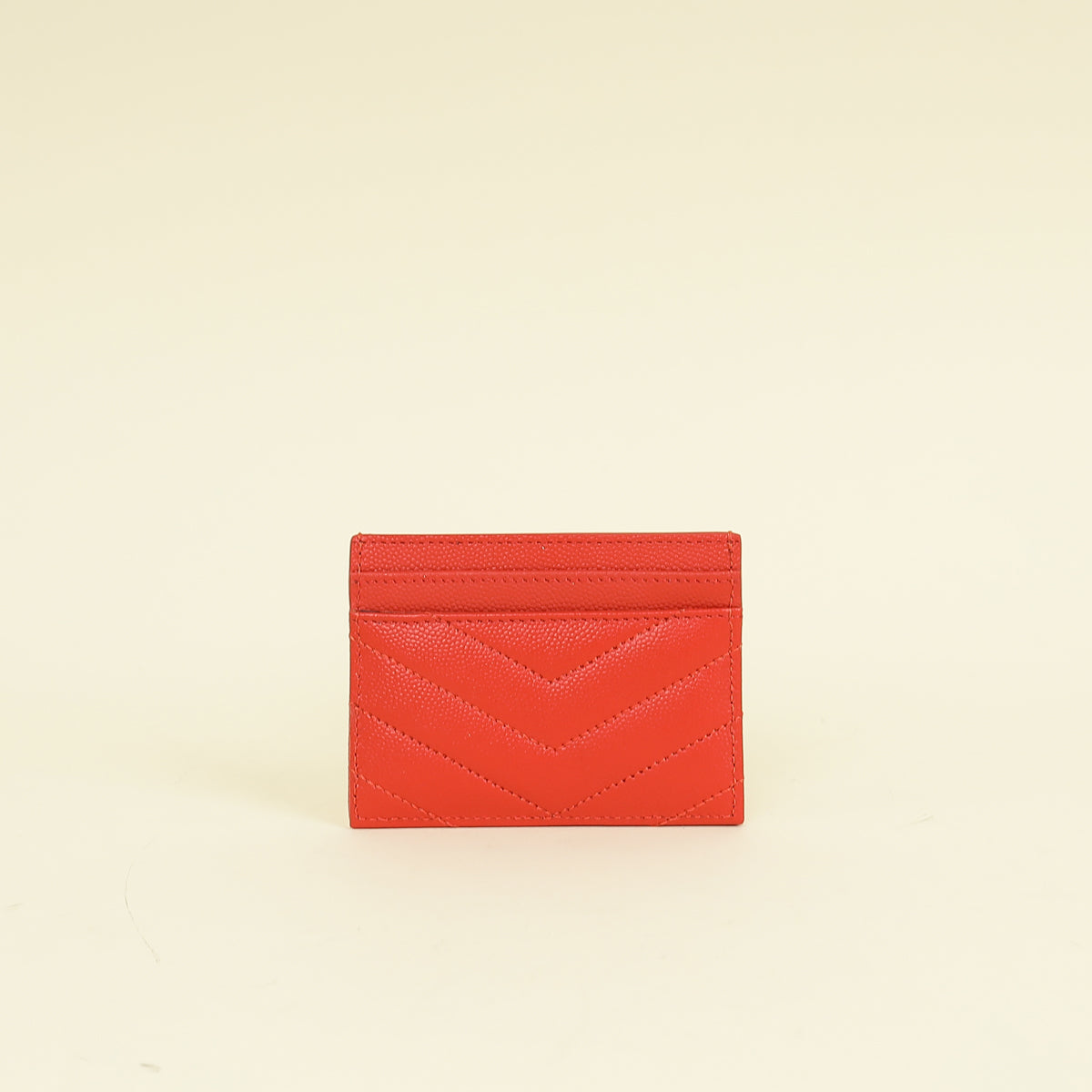 YSL Coral Red Cassandre Matelasse Card Case