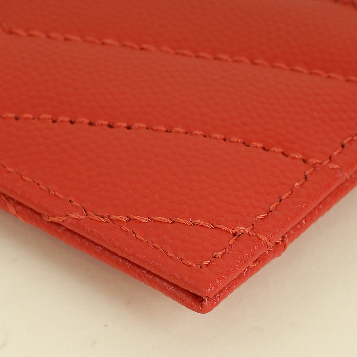 YSL Coral Red Cassandre Matelasse Card Case