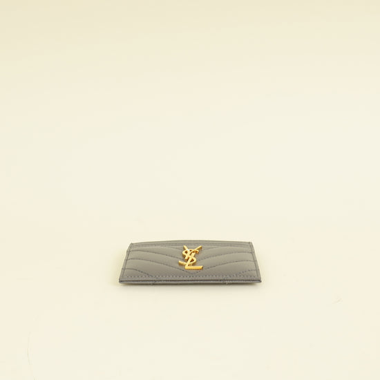YSL Grey Cassandre Matelasse Card Case