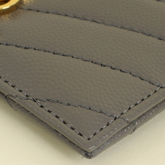 YSL Grey Cassandre Matelasse Card Case
