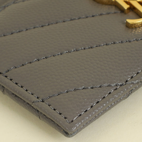 YSL Grey Cassandre Matelasse Card Case