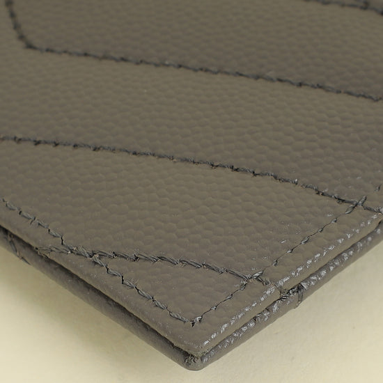 YSL Grey Cassandre Matelasse Card Case