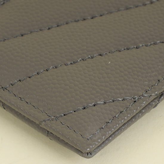 YSL Grey Cassandre Matelasse Card Case