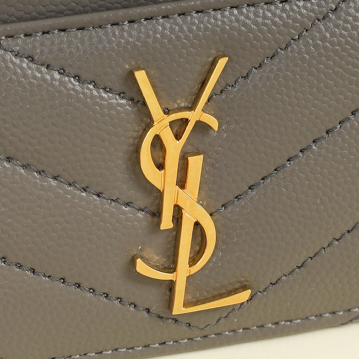 YSL Grey Cassandre Matelasse Card Case