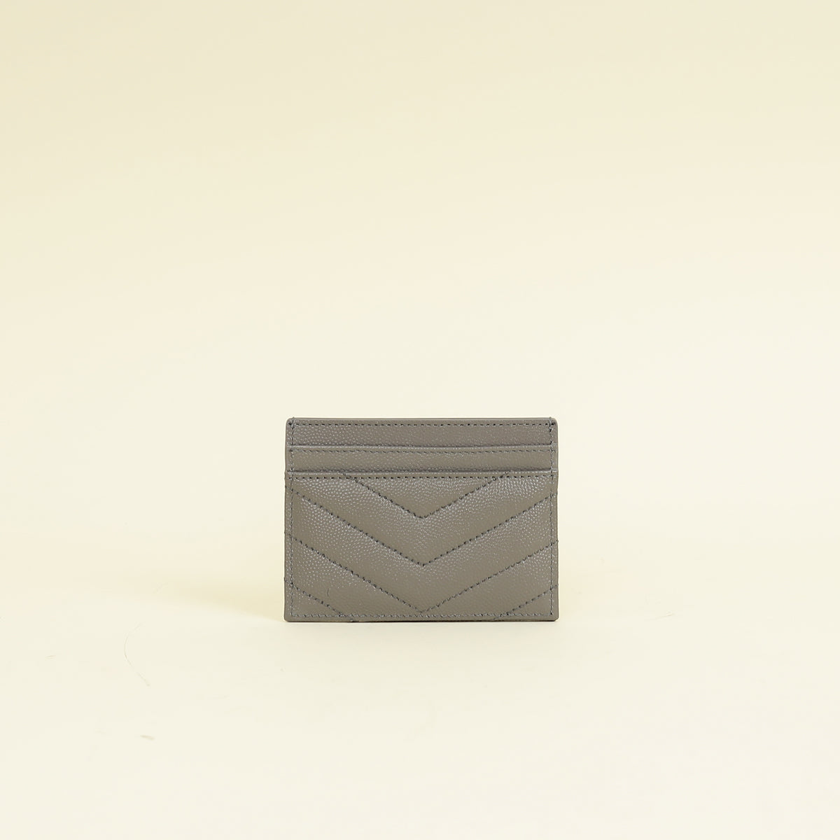 YSL Grey Cassandre Matelasse Card Case