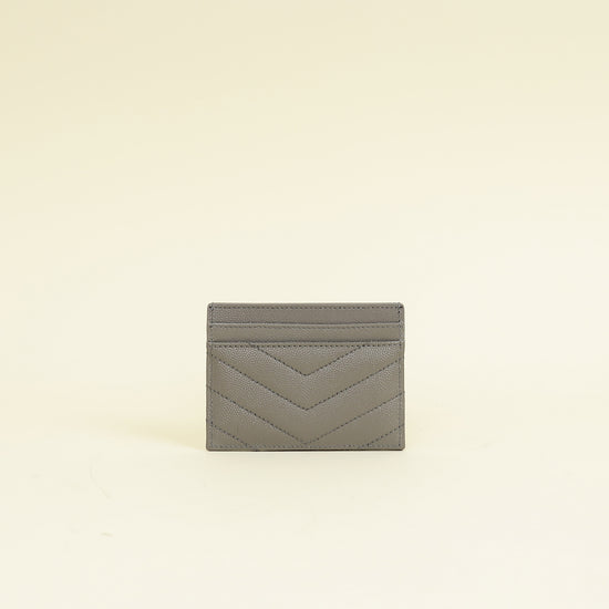 YSL Grey Cassandre Matelasse Card Case