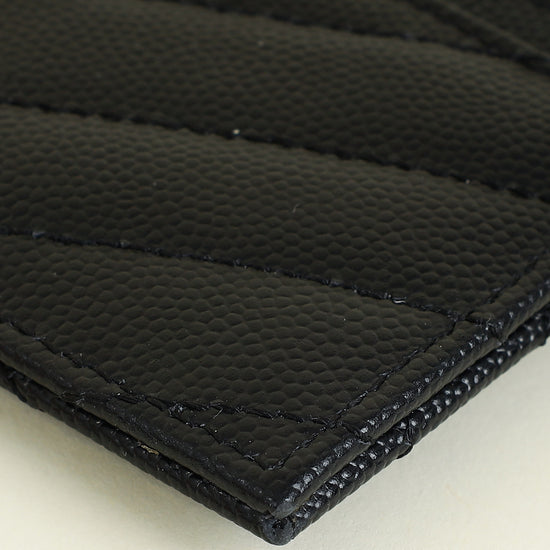 YSL Black Cassandre Matelasse Card Case