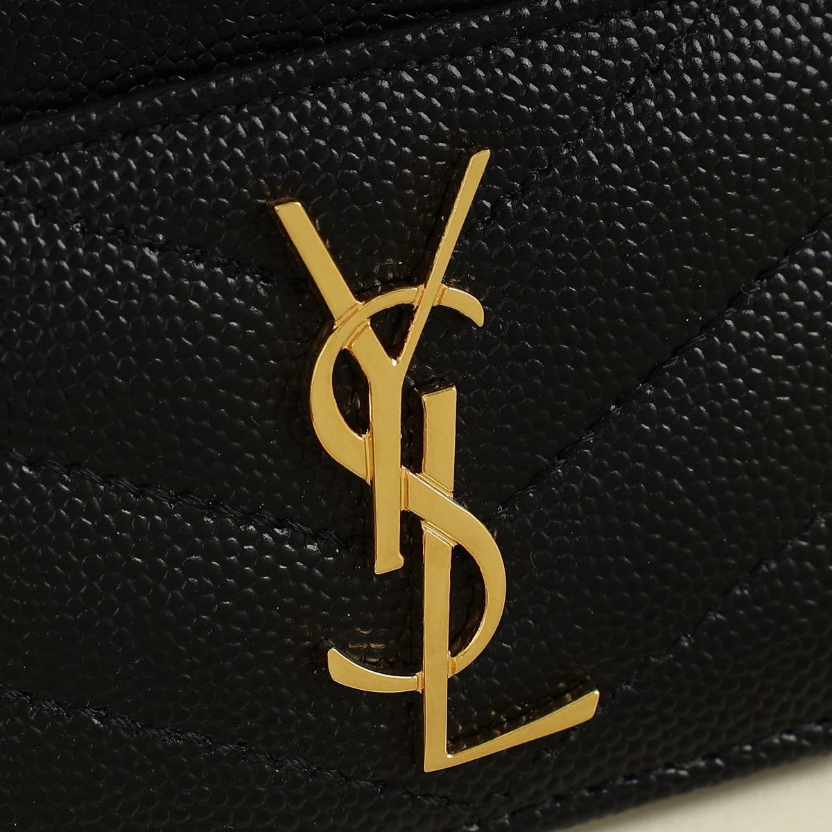 YSL Black Cassandre Matelasse Card Case