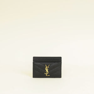 YSL Black Cassandre Matelasse Card Case