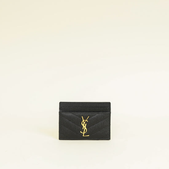 YSL Black Cassandre Matelasse Card Case