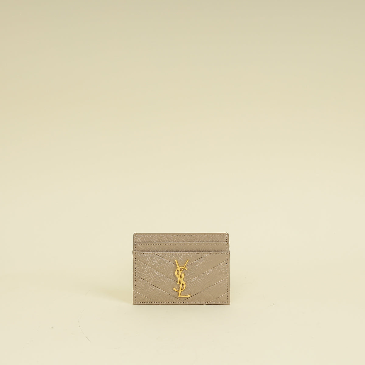 YSL Beige Cassandre Matelasse Card Case