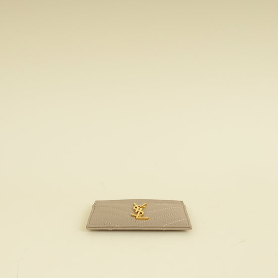 YSL Beige Cassandre Matelasse Card Case