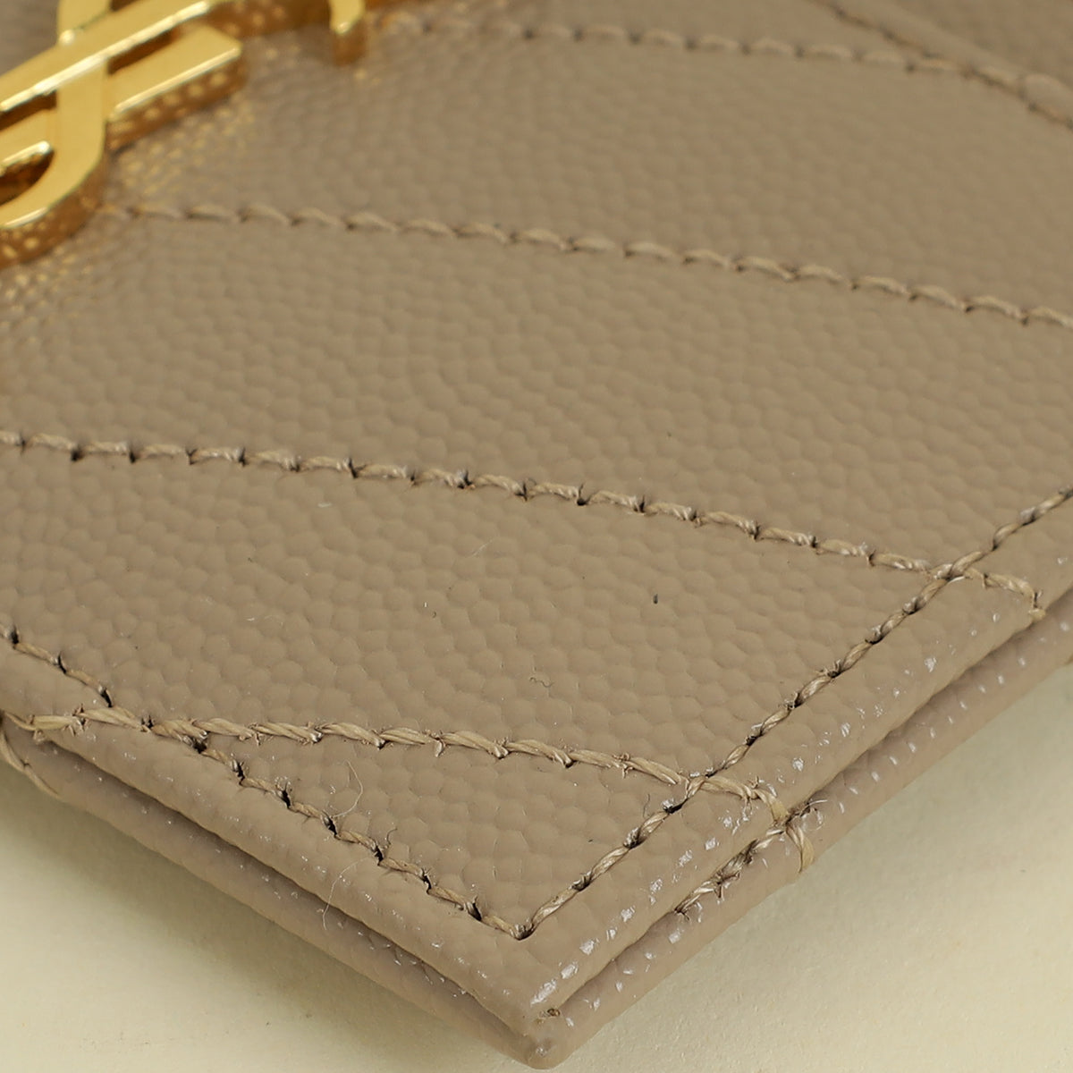 YSL Beige Cassandre Matelasse Card Case
