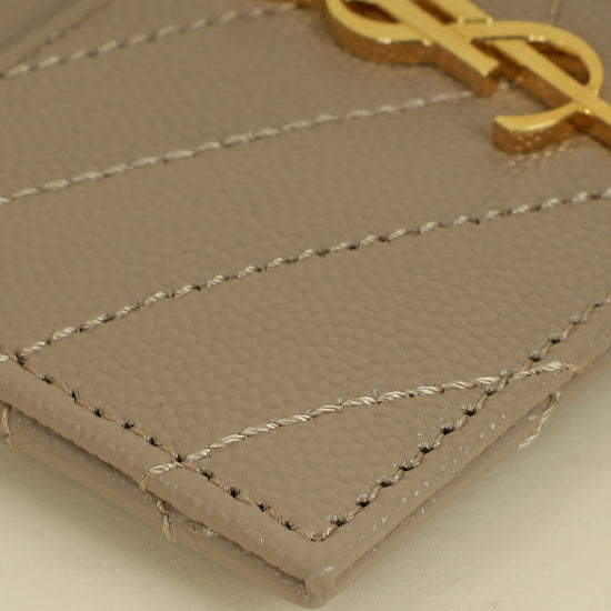 YSL Beige Cassandre Matelasse Card Case
