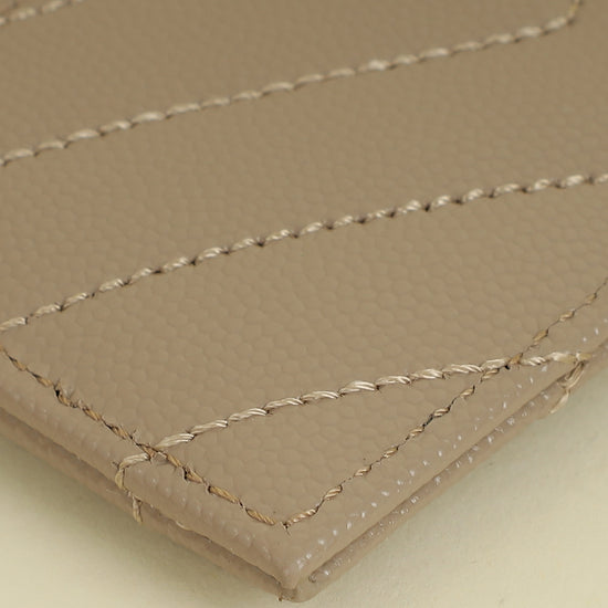 YSL Beige Cassandre Matelasse Card Case