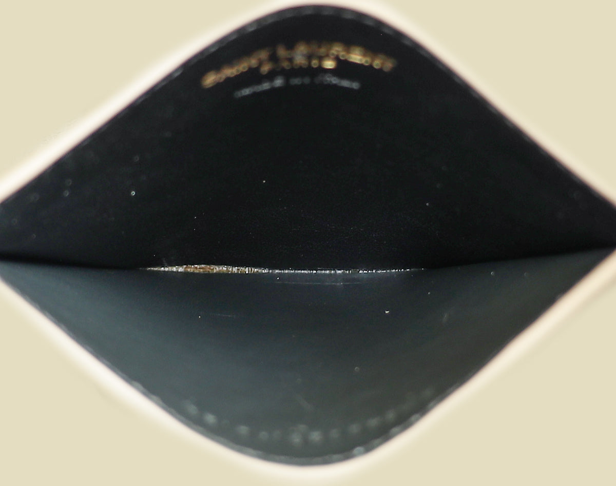 YSL Beige Cassandre Matelasse Card Case