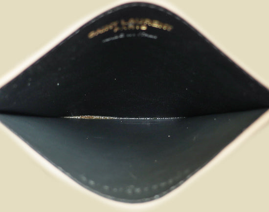 YSL Beige Cassandre Matelasse Card Case