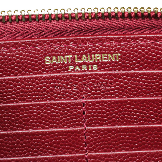 Saint Laurent YSL Monogram Grain de Poudre Zip-Around Wallet