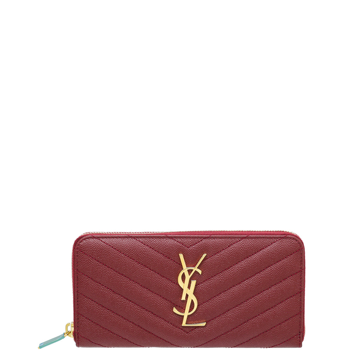 YSL Red Cassandre Zip Around Wallet