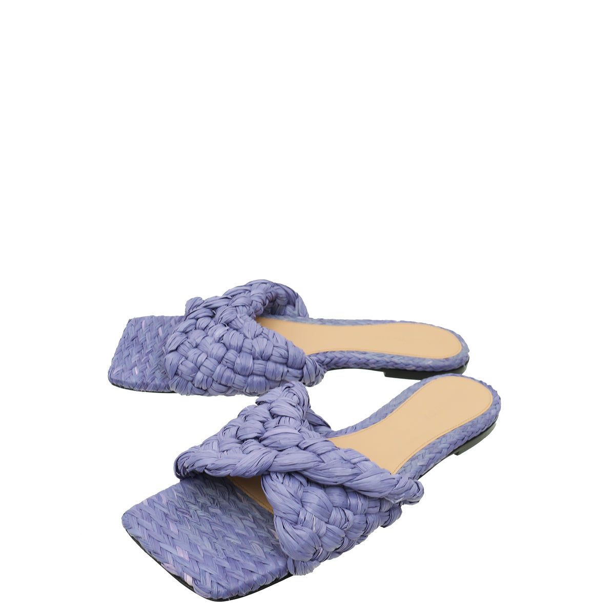 Bottega Veneta Purple Raffia Stretch Flat Sandals 40.5-Bottega Veneta-THE CLOSET