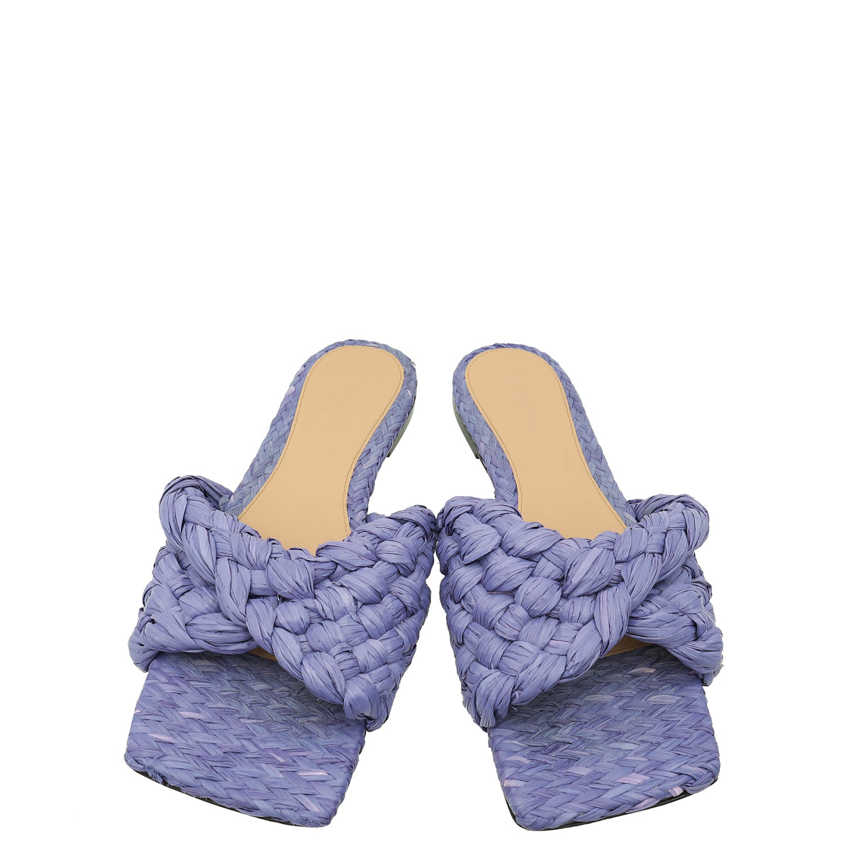 Bottega Veneta Purple Raffia Stretch Flat Sandals 40.5