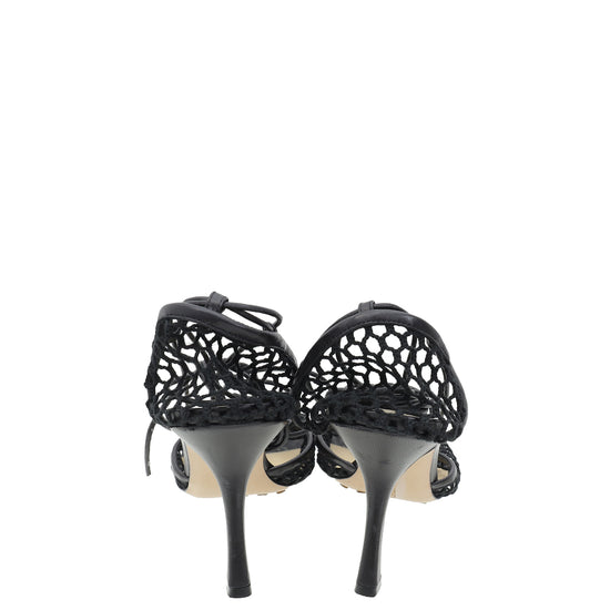 Bottega Veneta Black Stretch Sandals 39.5