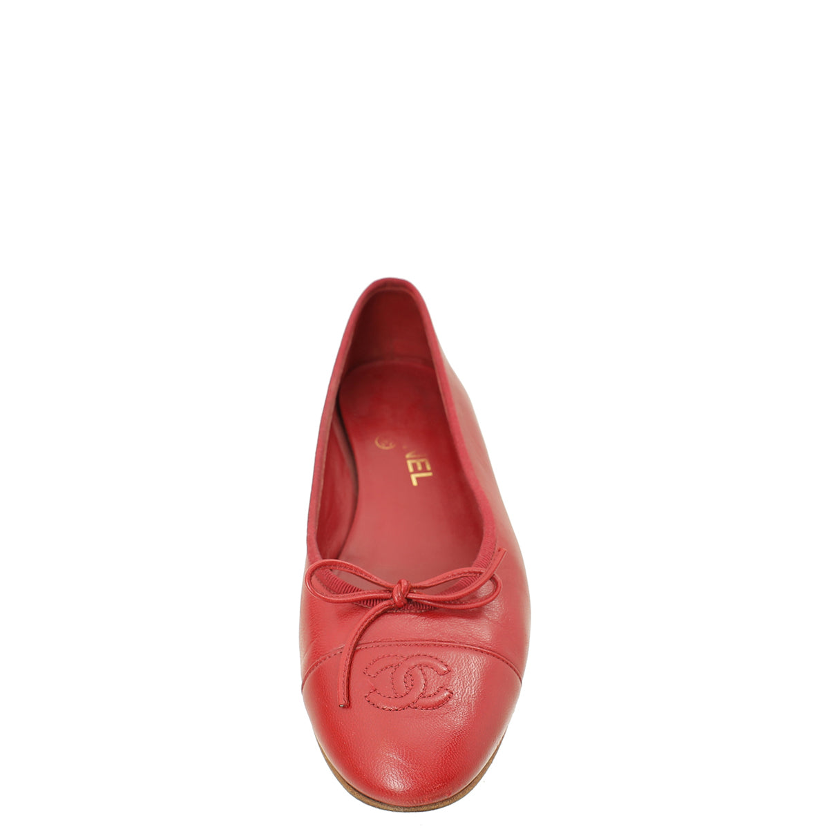 Chanel Red CC Ballet Flats 38.5-Chanel-THE CLOSET