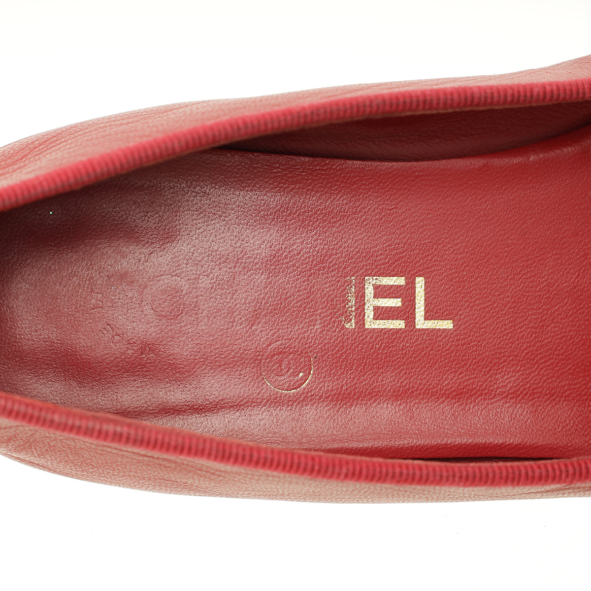 Chanel Red CC Ballet Flats 38.5