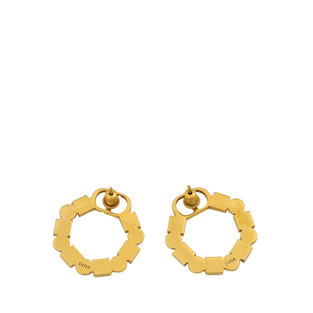 Christian Dior Gold Petit CD Crystal Pearl Earrings