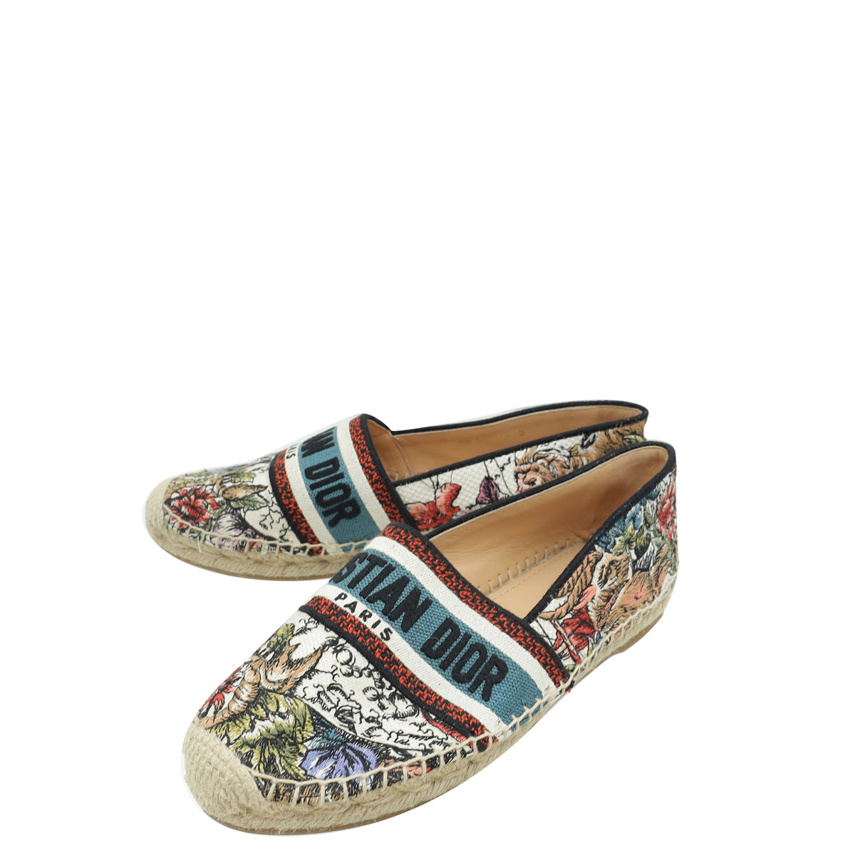 Christian Dior Multicolor Mille Fleurs Embroidered Granville Espadrille 37.5-Christian Dior-THE CLOSET