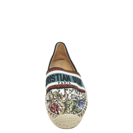 Christian Dior Multicolor Mille Fleurs Embroidered Granville Espadrille 37.5