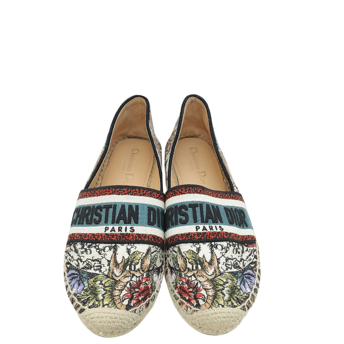 Christian Dior Multicolor Mille Fleurs Embroidered Granville Espadrille 37.5