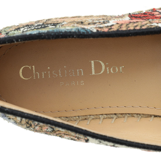 Christian Dior Multicolor Mille Fleurs Embroidered Granville Espadrille 37.5