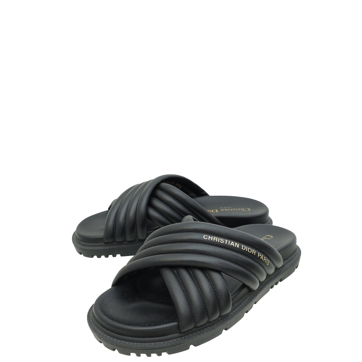 Christian Dior Black D-Cross Sandal 37.5